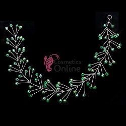 Accesoriu modern pentru decor par WED66 Argintiu cu cristale de 35cm - Green cu Reflexii